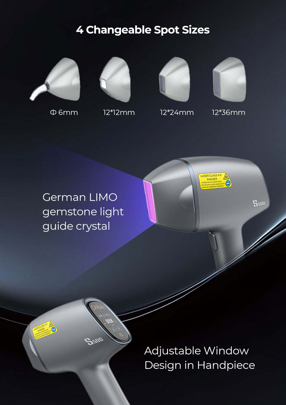 s500 4 spot size diode laser